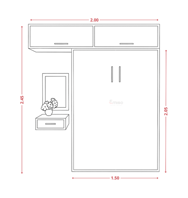 Cama abatible 2 plazas