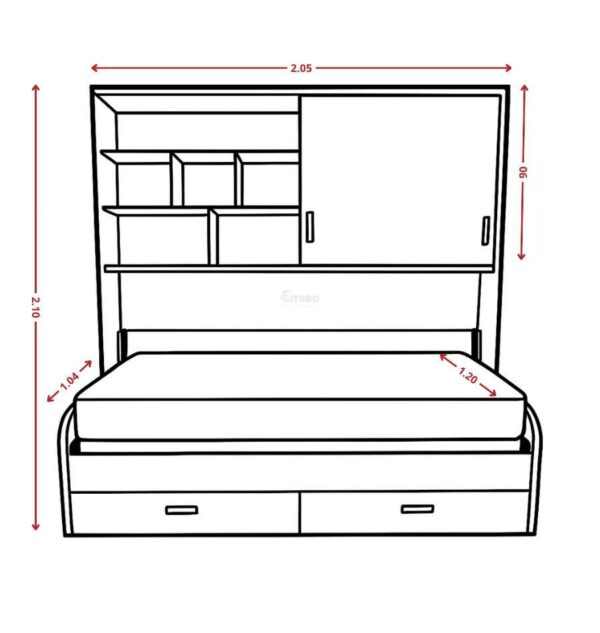 Cama abatible 1 plaza con sofá