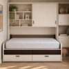 Cama abatible 1 plaza con sofá