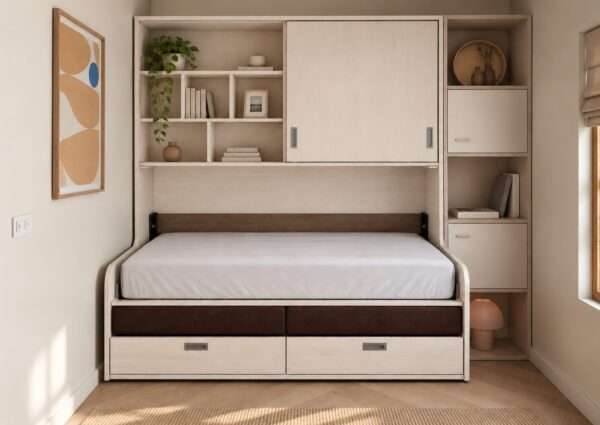 Cama abatible 1 plaza con sofá